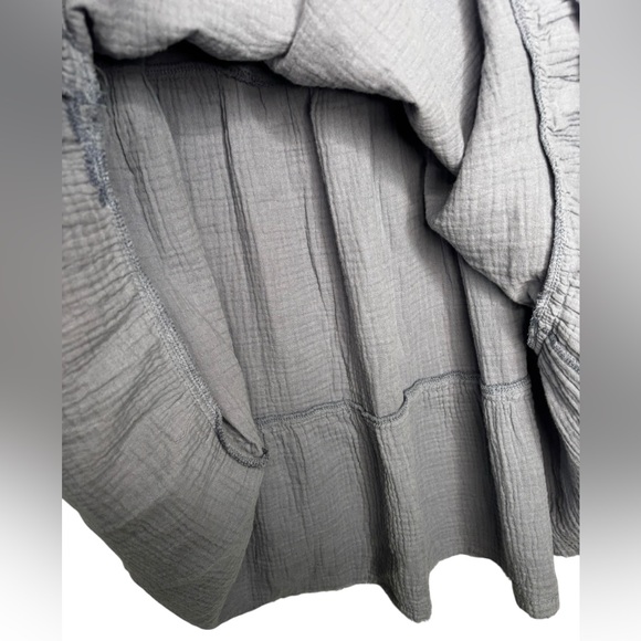 NEW Umgee Women's Ruffle Tiered Mini Dress Blue with Leopard Collar/Sleeves - Picture 5 of 11